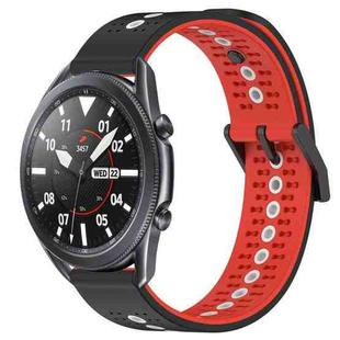 For Samsung Galaxy Watch3 45mm 22mm Tricolor Breathable Silicone Watch Band(Black+Red+White)