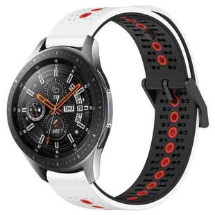For Samsung Galaxy Watch 46mm 22mm Tricolor Breathable Silicone Watch Band(White+Black+Red)