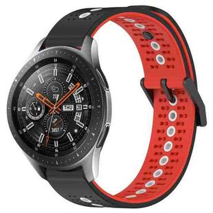 For Samsung Galaxy Watch 46mm 22mm Tricolor Breathable Silicone Watch Band(Black+Red+White)