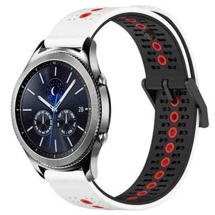 For Samsung Gear S3 Classic 22mm Tricolor Breathable Silicone Watch Band(White+Black+Red)
