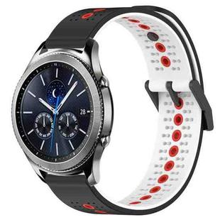 For Samsung Gear S3 Classic 22mm Tricolor Breathable Silicone Watch Band(Black+White+Red)