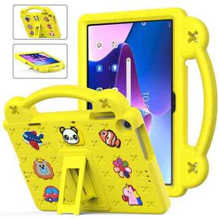 For Lenovo Tab M10 3rd Gen TB328FU / TB328XU 2022 10.1 Handle Kickstand Children EVA Shockproof Tablet Case(Yellow)