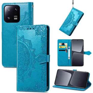 For Xiaomi 13 Mandala Flower Embossed Leather Phone Case(Blue)