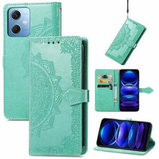 For Xiaomi Redmi Note 12 5G Mandala Flower Embossed Leather Phone Case(Green)