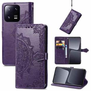 For Xiaomi 13 Pro Mandala Flower Embossed Leather Phone Case(Purple)