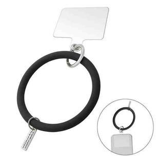 JUNSUNMAY Silicone Bracelet Mobile Phone Lanyard Loop Anti-lost Wrist Rope Universal for Phone Case(Black)