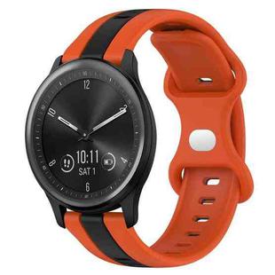 For Garmin Vivomove Sport 20mm Butterfly Buckle Two-Color Silicone Watch Band(Orange+Black)
