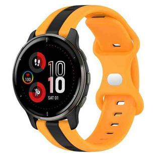 For Garmin Venu 2 Plus 20mm Butterfly Buckle Two-Color Silicone Watch Band(Black+Yellow)