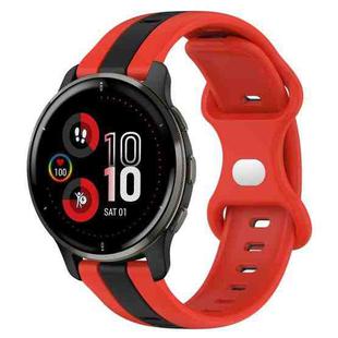 For Garmin Venu 2 Plus 20mm Butterfly Buckle Two-Color Silicone Watch Band(Red+Black)