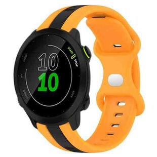 For Garmin Forerunner 158 20mm Butterfly Buckle Two-Color Silicone Watch Band(Black+Yellow)