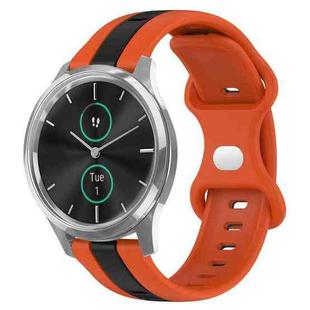 For Garminmove Luxe 20mm Butterfly Buckle Two-Color Silicone Watch Band(Orange+Black)