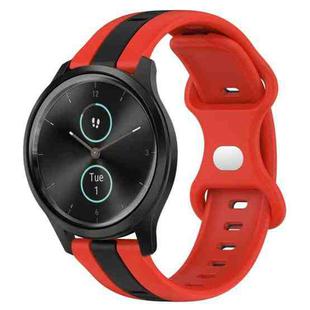 For Garmin Garminmove Style 20mm Butterfly Buckle Two-Color Silicone Watch Band(Red+Black)
