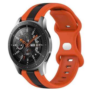 For Samsung Galaxy Watch 46mm 22mm Butterfly Buckle Two-Color Silicone Watch Band(Orange+Black)