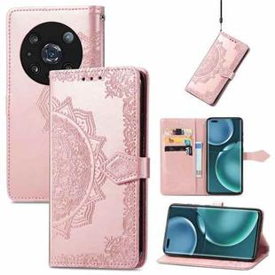 For Honor Magic 4 Pro Mandala Flower Embossed Leather Phone Case(Rose Gold)