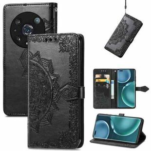 For Honor Magic 4 Pro Mandala Flower Embossed Leather Phone Case(Black)