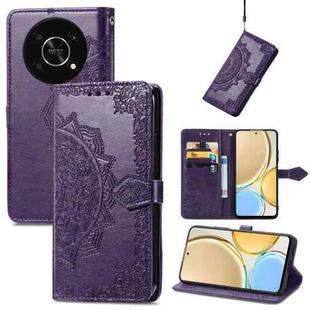 For Honor X30 / Magic 4 Lite 5G Mandala Flower Embossed Leather Phone Case(Purple)