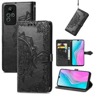 For Infinix Note 11 Mandala Flower Embossed Leather Phone Case(Black)