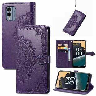 For Nokia X30 Mandala Flower Embossed Leather Phone Case(Purple)