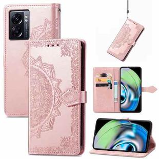For Realme V23 Mandala Flower Embossed Leather Phone Case(Rose Gold)