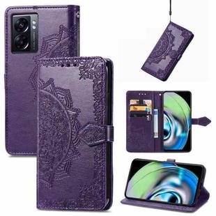 For Realme V23 Mandala Flower Embossed Leather Phone Case(Purple)
