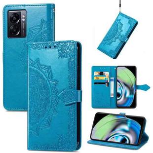 For Realme V23 Mandala Flower Embossed Leather Phone Case(Blue)