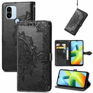 For Xiaomi Redmi A1+ Mandala Flower Embossed Leather Phone Case(Black)