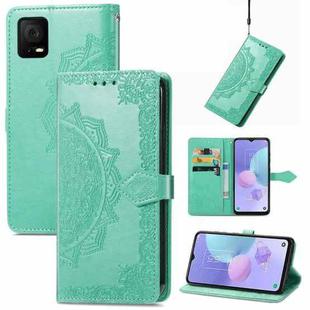 For TCL 405 Mandala Flower Embossed Leather Phone Case(Green)