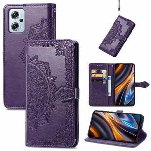 For Xiaomi Poco X4 GT Mandala Flower Embossed Leather Phone Case(Purple)