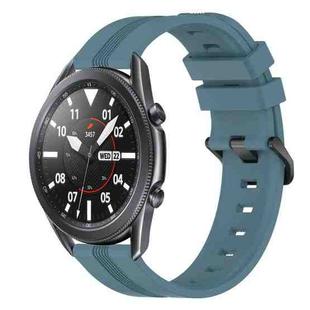For Samsung Galaxy Watch3 45mm 22mm Concave Striped Slicone Watch Band(Rock Cyan)