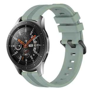 For Samsung Galaxy Watch 46mm 22mm Concave Striped Slicone Watch Band(Grayish Green)