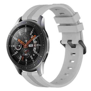 For Samsung Galaxy Watch 46mm 22mm Concave Striped Slicone Watch Band(Grey)