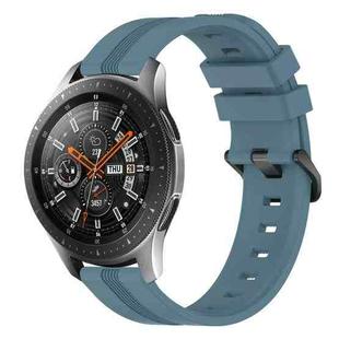 For Samsung Galaxy Watch 46mm 22mm Concave Striped Slicone Watch Band(Rock Cyan)
