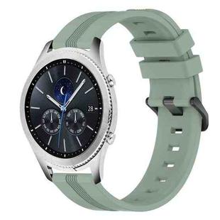 For Samsung Gear S3 Classic 22mm Concave Striped Slicone Watch Band(Grayish Green)