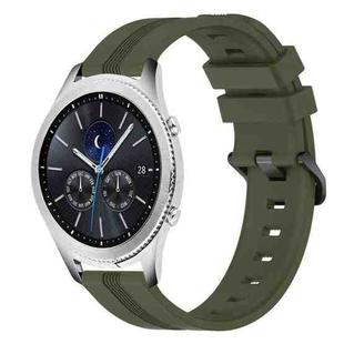 For Samsung Gear S3 Classic 22mm Concave Striped Slicone Watch Band(Army Green)