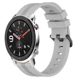 For Amazfit GTR 4 22mm Concave Striped Slicone Watch Band(Grey)