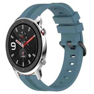 For Amazfit GTR 4 22mm Concave Striped Slicone Watch Band(Rock Cyan)