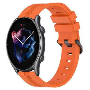 For Amazfit GTR 3 22mm Concave Striped Slicone Watch Band(Orange)