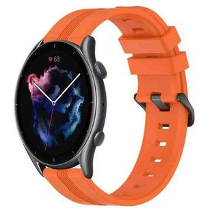 For Amazfit 3 22mm Concave Striped Slicone Watch Band(Orange)