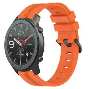 For Amazfit GTR 47mm 22mm Concave Striped Slicone Watch Band(Orange)