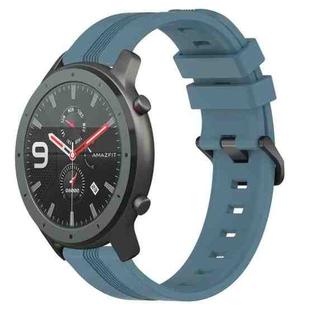 For Amazfit GTR 47mm 22mm Concave Striped Slicone Watch Band(Rock Cyan)
