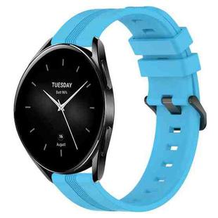 For Xiaomi Watch S2 46mm 22mm Concave Striped Slicone Watch Band(Sky Blue)