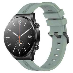 For Xiaomi MI Watch S1 22mm Concave Striped Slicone Watch Band(Grayish Green)