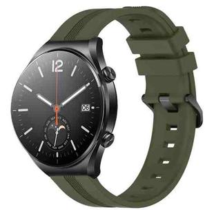 For Xiaomi MI Watch S1 22mm Concave Striped Slicone Watch Band(Army Green)