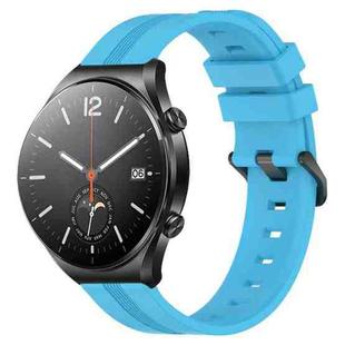 For Xiaomi MI Watch S1 22mm Concave Striped Slicone Watch Band(Sky Blue)