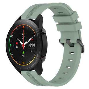 For Xiaomi MI Watch S1 Pro 22mm Concave Striped Slicone Watch Band(Grayish Green)
