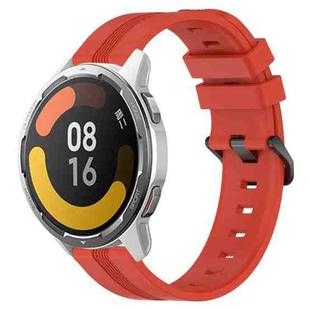 For Xiaomi MI Watch Color 2 22mm Concave Striped Slicone Watch Band(Red)