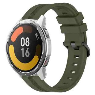 For Xiaomi MI Watch Color 2 22mm Concave Striped Slicone Watch Band(Army Green)