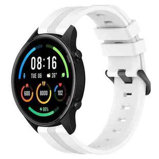For Xiaomi MI Watch Sport 22mm Concave Striped Slicone Watch Band(White)