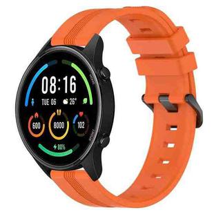 For Xiaomi MI Watch Sport 22mm Concave Striped Slicone Watch Band(Orange)