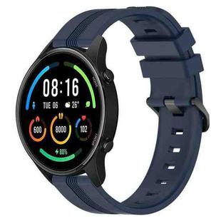 For Xiaomi MI Watch Sport 22mm Concave Striped Slicone Watch Band(Navy Blue)